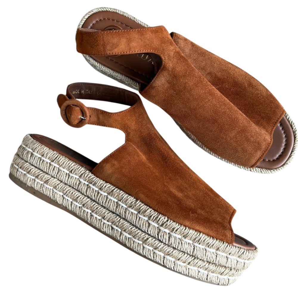 Prada Platform Cloudbust Sandals Leather Suede 39… - image 1